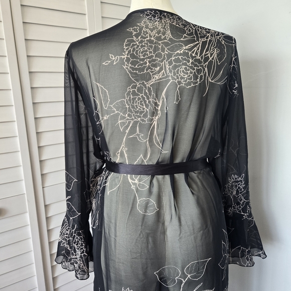 Delicates Floral Sheer Robe Women's‎ XL Whimsigoth Fairygrunge Romantic Retro - Picture 8 of 12